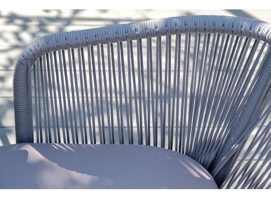 "Милан" обеденная группа на 6 персон, цвет светло-серый с белым каркасом в Набережных Челнах