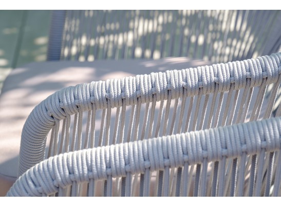 "Милан" обеденная группа на 6 персон, цвет светло-серый с белым каркасом в Набережных Челнах