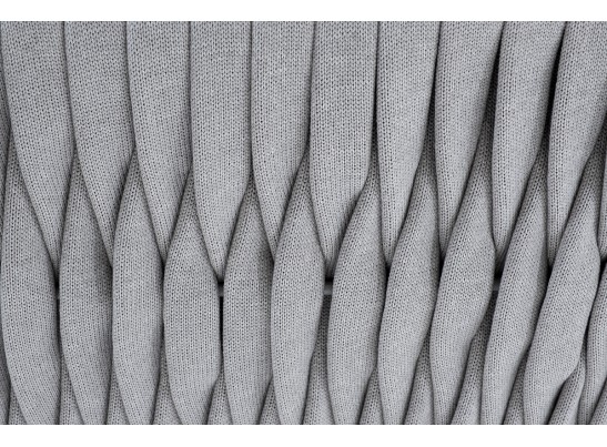 "Монако" диван 2-местный плетеный из роупа, каркас алюминий светло-серый (RAL7035) муар, роуп светло-серый 40 мм, ткань светло-серая в Набережных Челнах