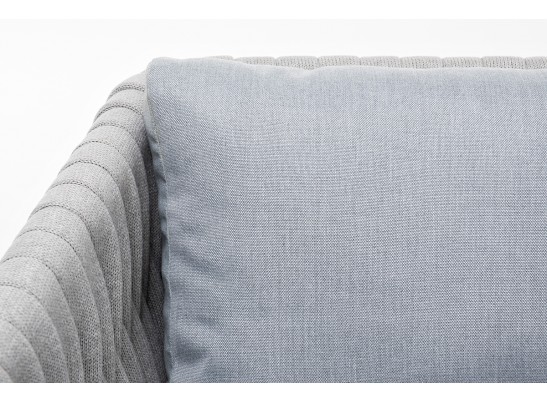 "Монако" кресло плетеное из роупа, каркас алюминий светло-серый (RAL7035) муар, роуп светло-серый 40 мм, ткань светло-серая в Набережных Челнах