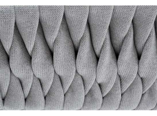 "Монако" стул плетеный из роупа, каркас алюминий светло-серый (RAL7035) муар, роуп светло-серый 40 мм, ткань светло-серая в Набережных Челнах