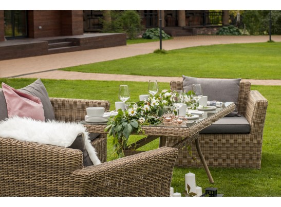 "Моккачино" обеденная группа из искусственного ротанга, цвет соломенный в Набережных Челнах