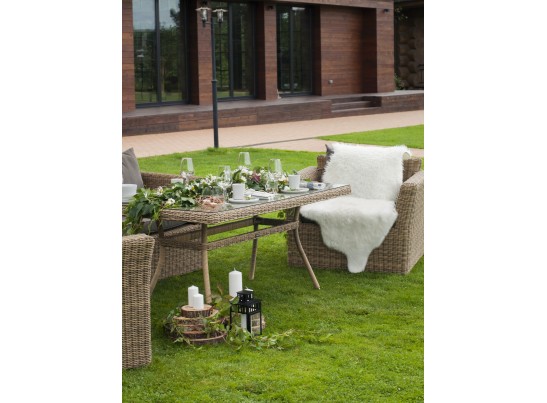 "Латте" плетеный стол из искусственного ротанга 200х90см, цвет соломенный в Набережных Челнах