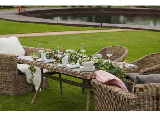 "Латте" плетеный стол из искусственного ротанга 160х90см, цвет соломенный в Набережных Челнах