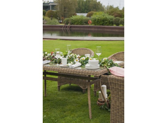 "Латте" плетеный стол из искусственного ротанга 160х90см, цвет соломенный в Набережных Челнах