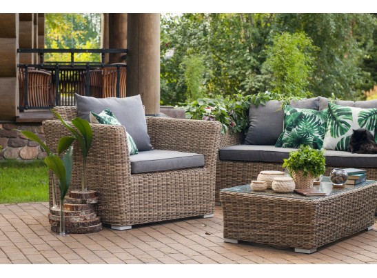 "Капучино" журнальный столик из искусственного ротанга, цвет соломенный в Набережных Челнах