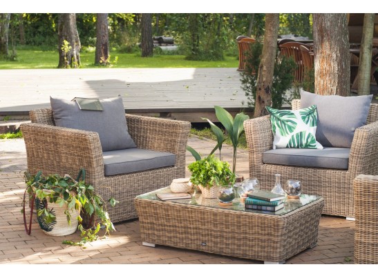 "Капучино" журнальный столик из искусственного ротанга, цвет соломенный в Набережных Челнах