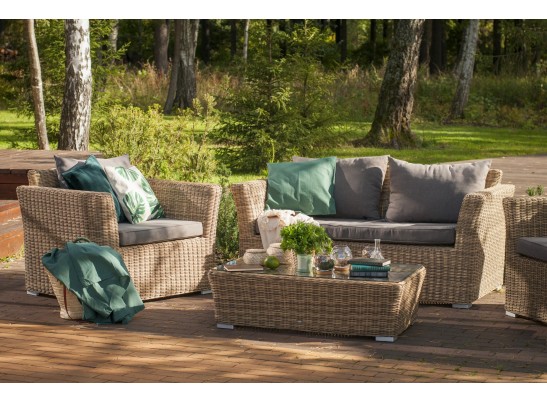 "Капучино" диван из искусственного ротанга двухместный, цвет соломенный в Набережных Челнах