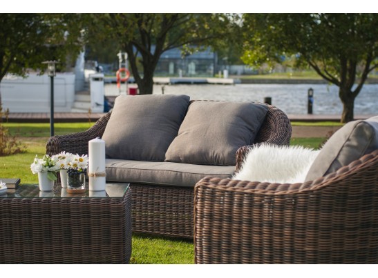 "Кон Панна" диван из искусственного ротанга двухместный, цвет коричневый в Набережных Челнах