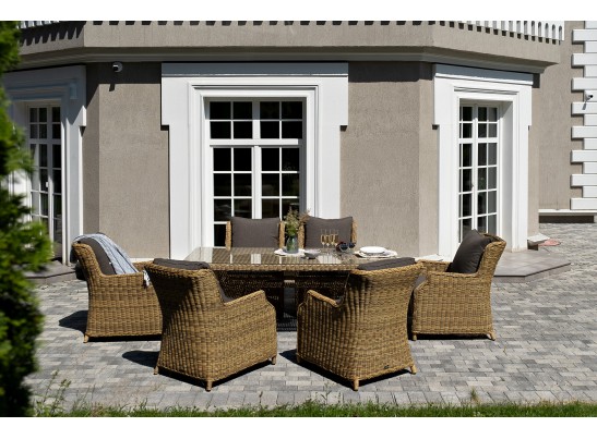 "Неаполь" обеденная группа плетеная из искусственного ротанга, цвет соломенный в Набережных Челнах