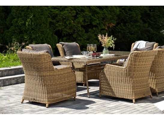 "Неаполь" обеденная группа плетеная из искусственного ротанга, цвет соломенный в Набережных Челнах