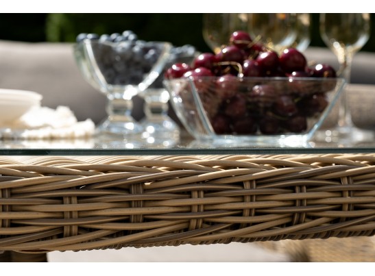 "Неаполь" обеденная группа плетеная из искусственного ротанга, цвет соломенный в Набережных Челнах