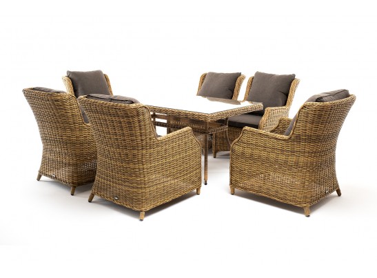 "Неаполь" обеденная группа плетеная из искусственного ротанга, цвет соломенный в Набережных Челнах