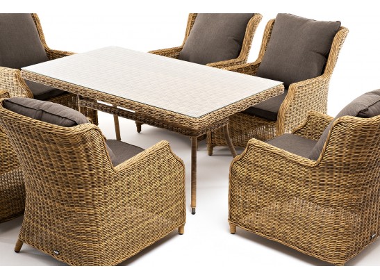 "Неаполь" обеденная группа плетеная из искусственного ротанга, цвет соломенный в Набережных Челнах