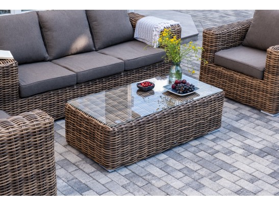 "Палермо" лаунж-зона из искусственного ротанга, цвет соломенный в Набережных Челнах