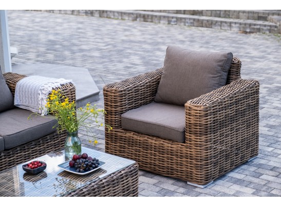 "Палермо" лаунж-зона из искусственного ротанга, цвет соломенный в Набережных Челнах