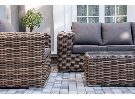 "Палермо" лаунж-зона из искусственного ротанга, цвет соломенный в Набережных Челнах