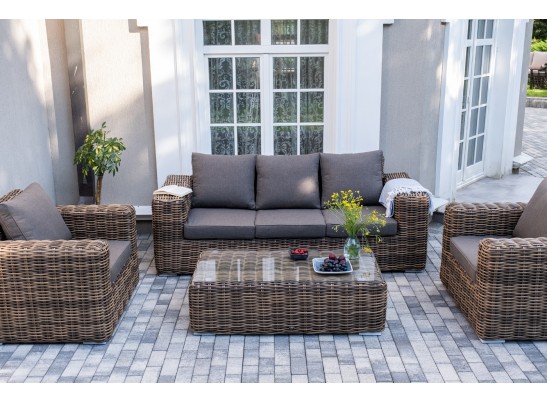 "Палермо" лаунж-зона из искусственного ротанга, цвет соломенный в Набережных Челнах