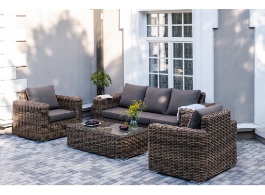 "Палермо" лаунж-зона из искусственного ротанга, цвет соломенный в Набережных Челнах