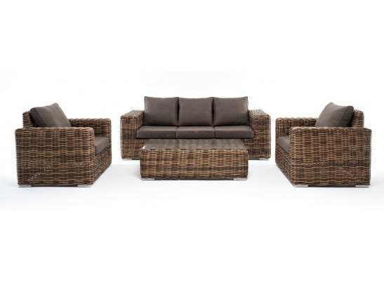 "Палермо" лаунж-зона из искусственного ротанга, цвет соломенный в Набережных Челнах