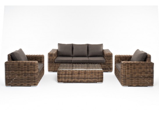 "Палермо" лаунж-зона из искусственного ротанга, цвет соломенный в Набережных Челнах