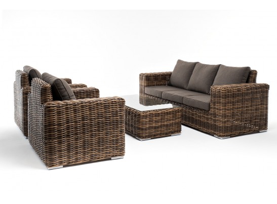 "Палермо" лаунж-зона из искусственного ротанга, цвет соломенный в Набережных Челнах