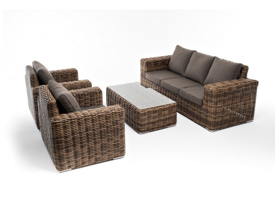 "Палермо" лаунж-зона из искусственного ротанга, цвет соломенный в Набережных Челнах