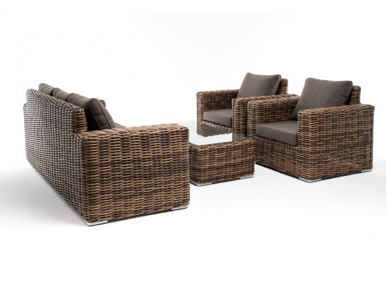 "Палермо" лаунж-зона из искусственного ротанга, цвет соломенный в Набережных Челнах