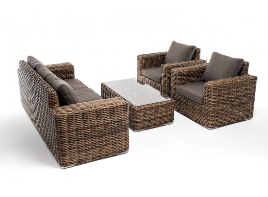 "Палермо" лаунж-зона из искусственного ротанга, цвет соломенный в Набережных Челнах