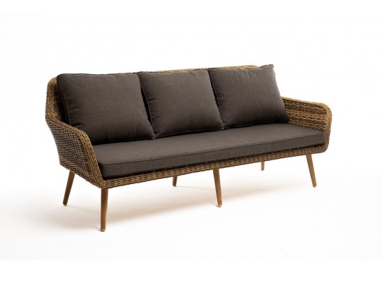 "Прованс" диван из искусственного ротанга трехместный, цвет соломенный в Набережных Челнах