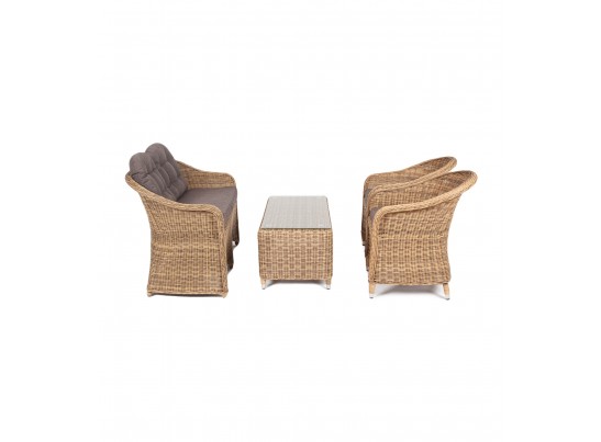 "Равенна" лаунж-зона из искусственного ротанга, цвет соломенный в Набережных Челнах