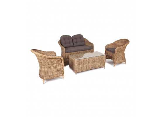 "Равенна" лаунж-зона из искусственного ротанга, цвет соломенный в Набережных Челнах