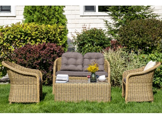 "Равенна" лаунж-зона из искусственного ротанга, цвет соломенный в Набережных Челнах