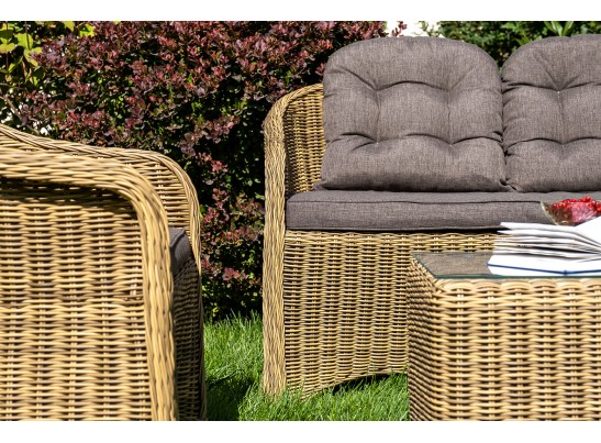 "Равенна" лаунж-зона из искусственного ротанга, цвет соломенный в Набережных Челнах