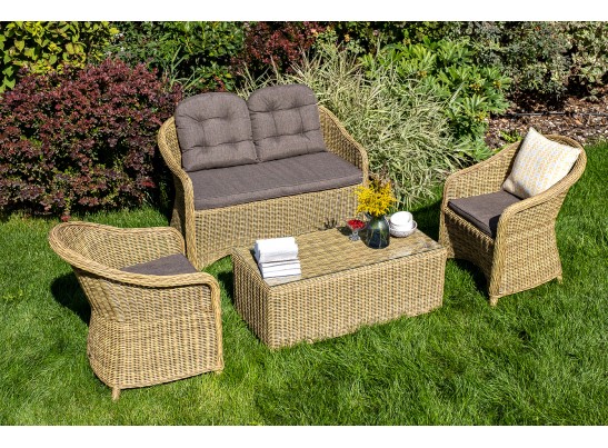 "Равенна" диван двухместный плетенный из ротанга, цвет соломенный в Набережных Челнах