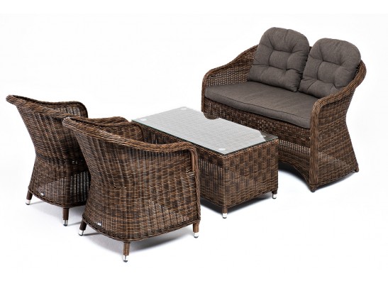 "Равенна" лаунж-зона из искусственного ротанга, цвет коричневый в Набережных Челнах