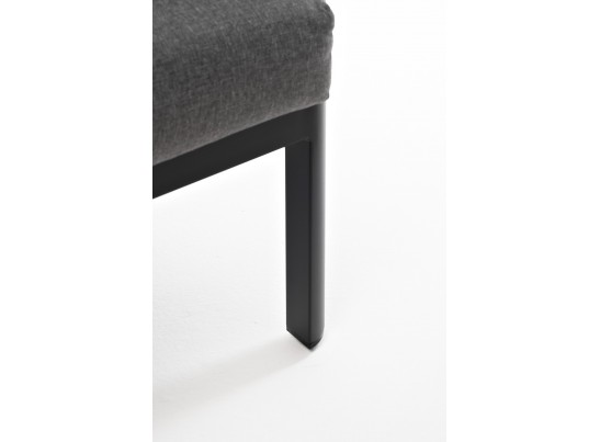 "Сан Ремо" диван 2-местный плетеный из роупа, каркас алюминий темно-серый, роуп серый, ткань серая в Набережных Челнах