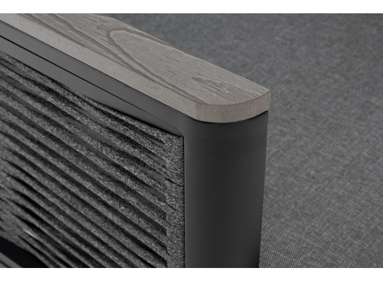 "Сан Ремо" кресло плетеное из роупа садовое, каркас алюминий темно-серый, роуп серый, ткань серая в Набережных Челнах