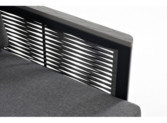 "Сан Ремо" кресло плетеное из роупа садовое, каркас алюминий темно-серый, роуп серый, ткань серая в Набережных Челнах