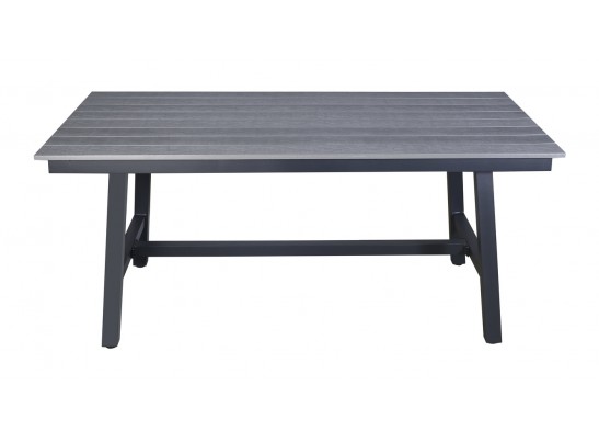 "Сан Ремо" стол обеденный из ДПК, каркас алюминиевый темно-серый в Набережных Челнах