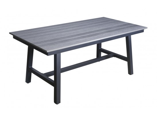 "Сан Ремо" стол обеденный из ДПК, каркас алюминиевый темно-серый в Набережных Челнах