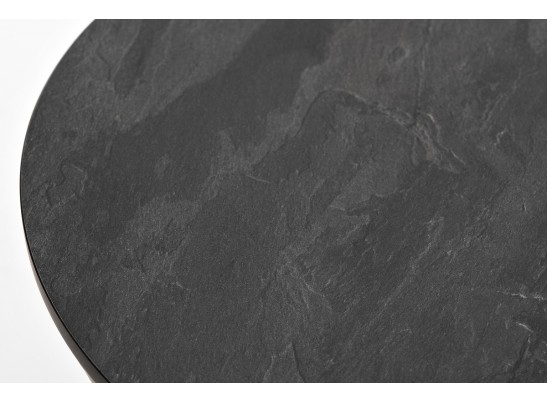 "Сантьяго" журнальный стол из HPL круглый Ø40 H55, каркас из стали золотой, цвет столешницы "серый гранит" в Набережных Челнах