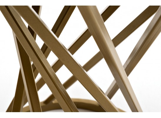 "Сантьяго" журнальный стол из HPL круглый Ø40 H55, каркас из стали золотой, цвет столешницы "серый гранит" в Набережных Челнах