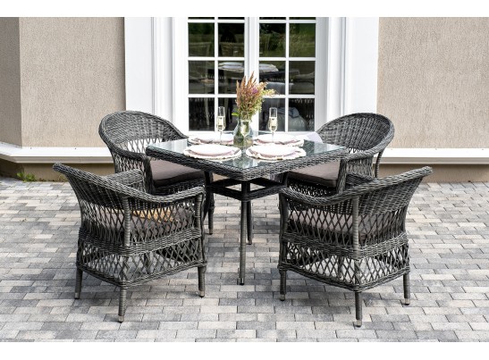 "Сицилия" обеденная группа плетеная, цвет графит в Набережных Челнах