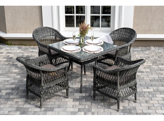 "Сицилия" обеденная группа плетеная, цвет графит в Набережных Челнах