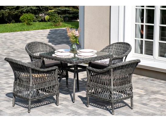 "Сицилия" обеденная группа плетеная, цвет графит в Набережных Челнах