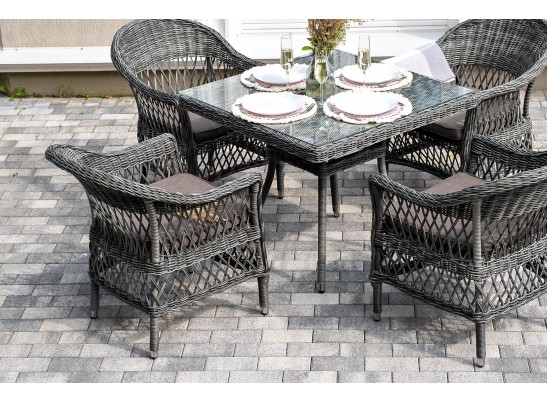 "Сицилия" обеденная группа плетеная, цвет графит в Набережных Челнах