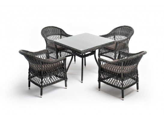"Сицилия" обеденная группа плетеная, цвет графит в Набережных Челнах