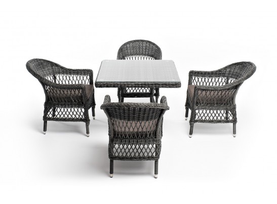 "Сицилия" обеденная группа плетеная, цвет графит в Набережных Челнах