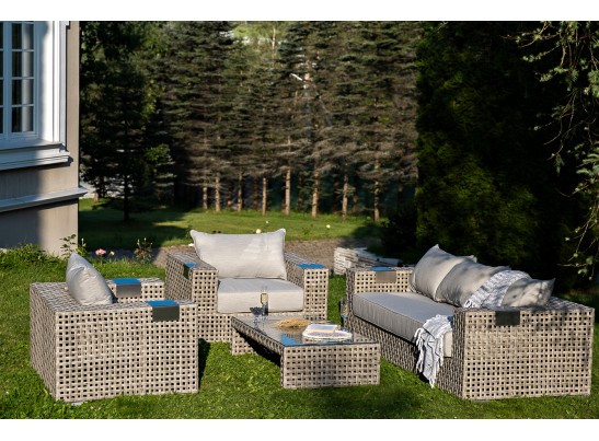 "Тито" лаунж-зона из искусственного ротанга, цвет серый в Набережных Челнах